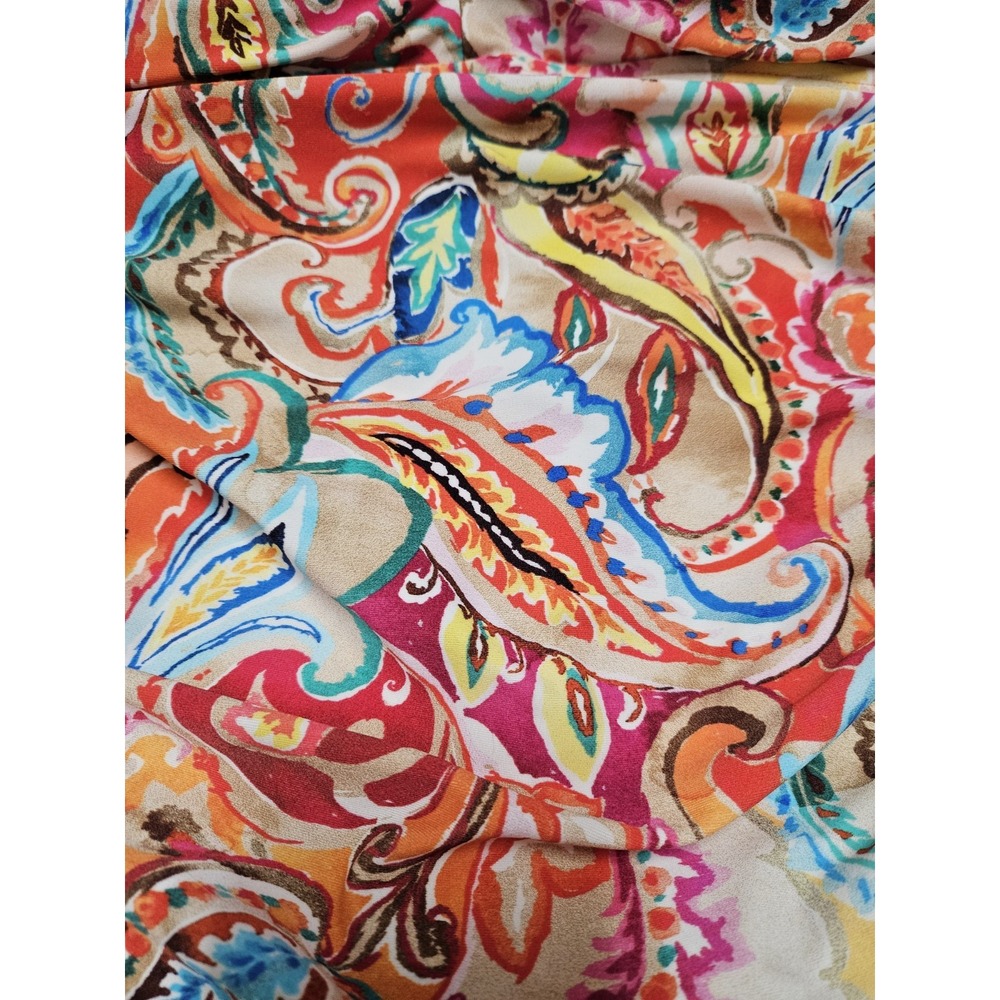 Lauren Ralph Lauren Sunrise Paisley Ruched Swimsuit Sz 8 Removable Halter Strap - Picture 3 of 6